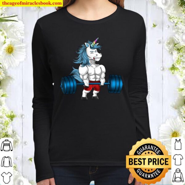 Unicorn Boy Weightlifting Love Awesome Women Long Sleeved
