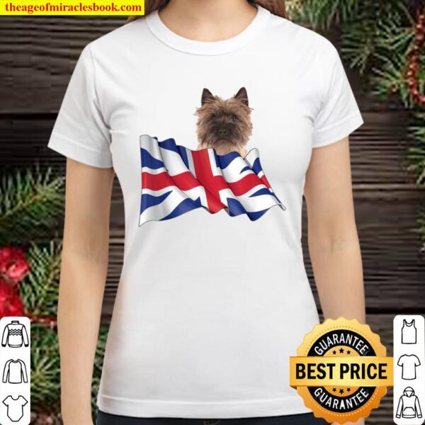 Union Jack Flag Dog Cairn Terrier Classic Women T-Shirt