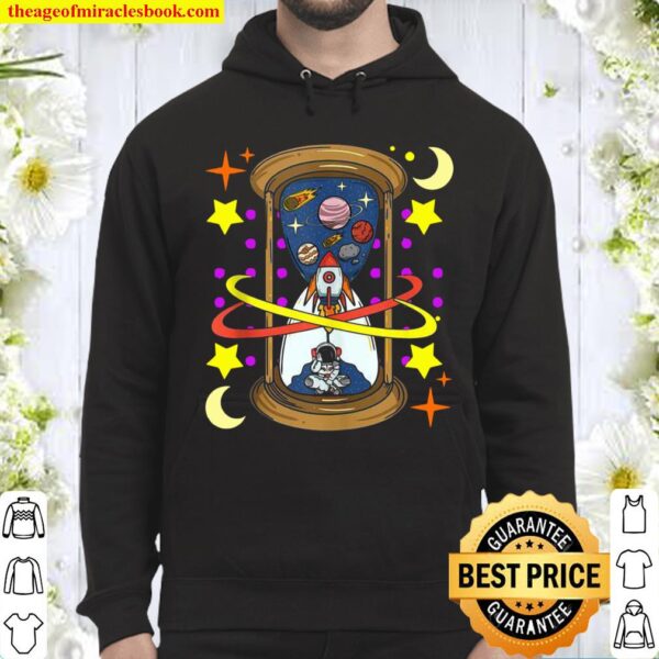 Unique Rocketship Spaceman Galaxy Hourglass Timer in Space Hoodie