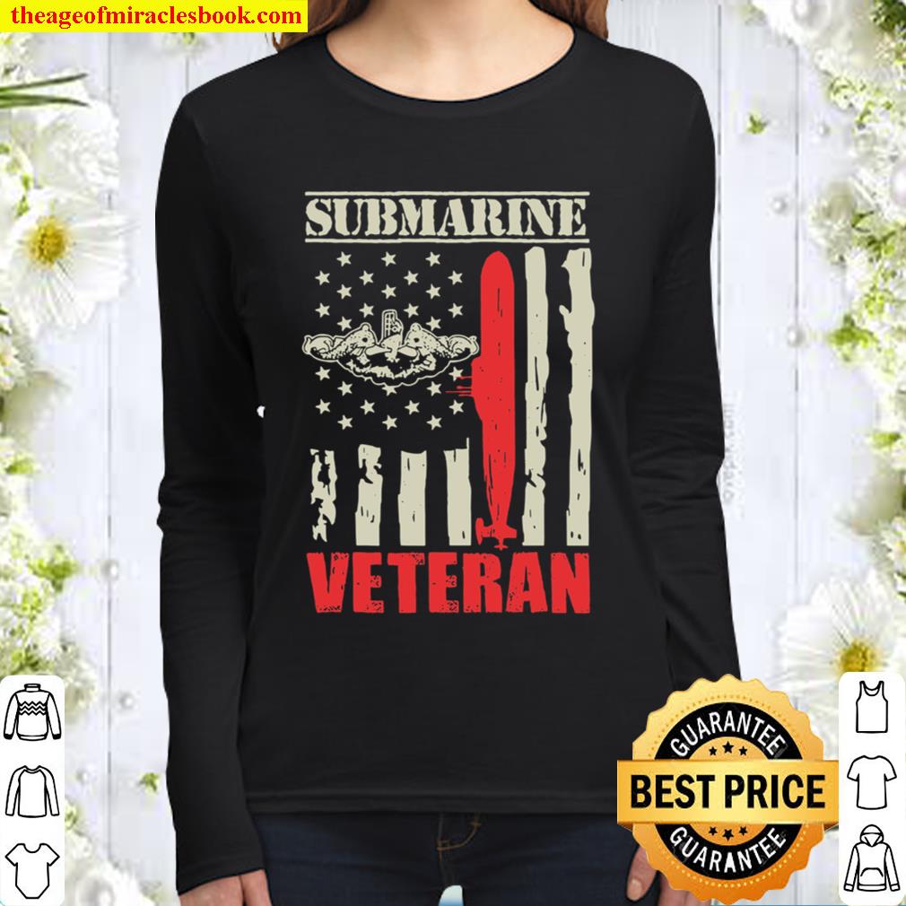 Us Military Submarine Gift For A Veteran Submariner Women Long Sleeved