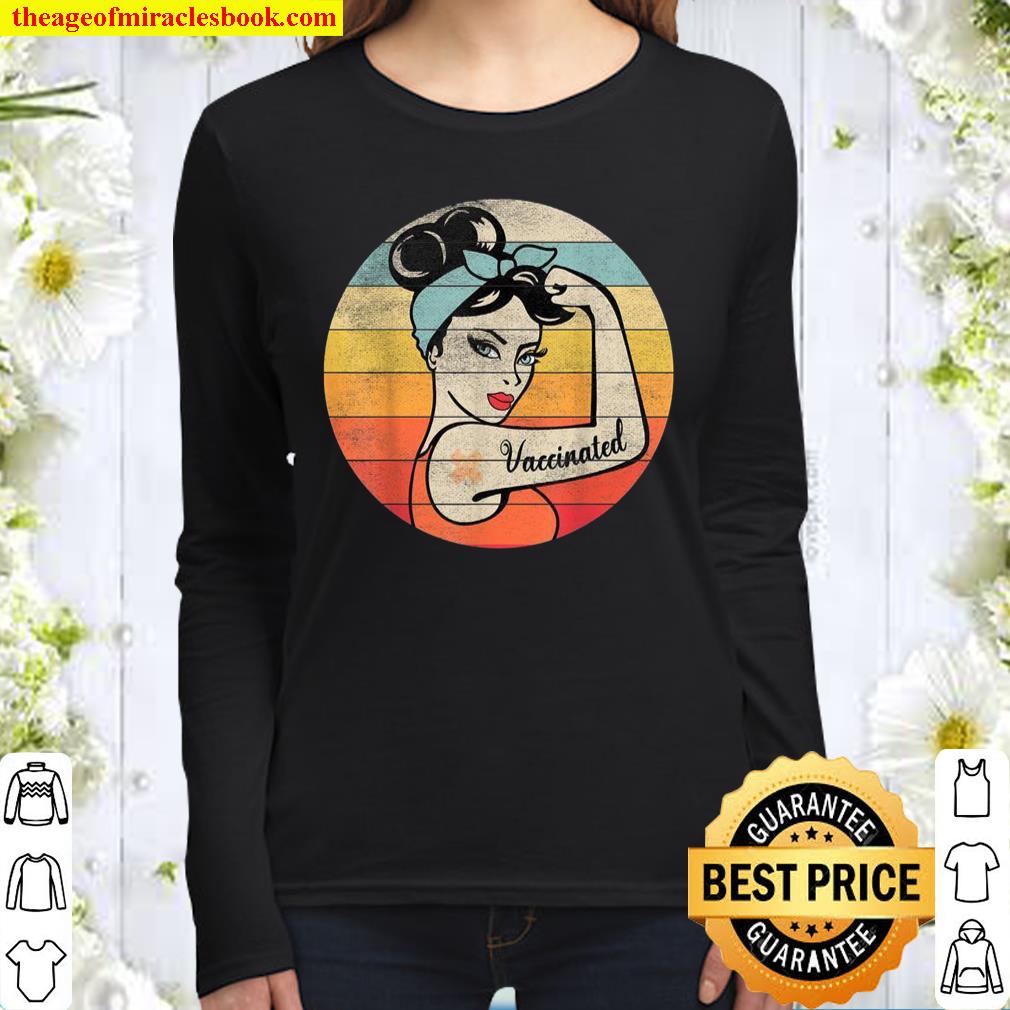 Vaccinated Retro Believes in Vaccines Immunization Women Long Sleeved