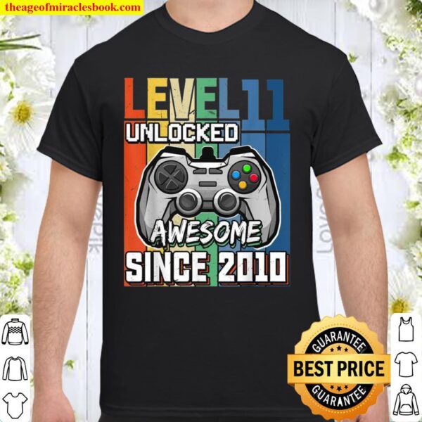 Vintage 2010 Level 11 Unlocked Video Game 11 Years Old Shirt