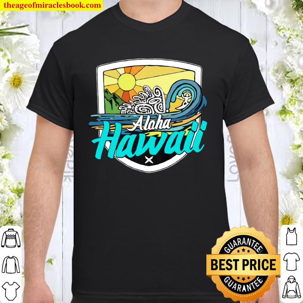 Vintage Aloha Hawaii Sonnenuntergang Strand, Pipeline, Oahu, Langarmsh Shirt