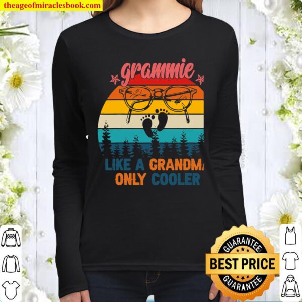 Vintage Grammie Like A Grandma Only Cooler Cute Mothers Day Women Long Sleeved