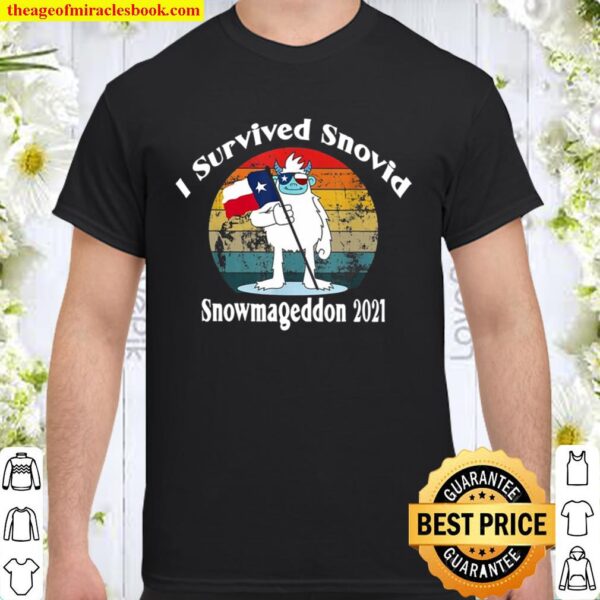 Vintage I Survived Snovid Snowmageddon 2021 Gift Texas Flag Shirt