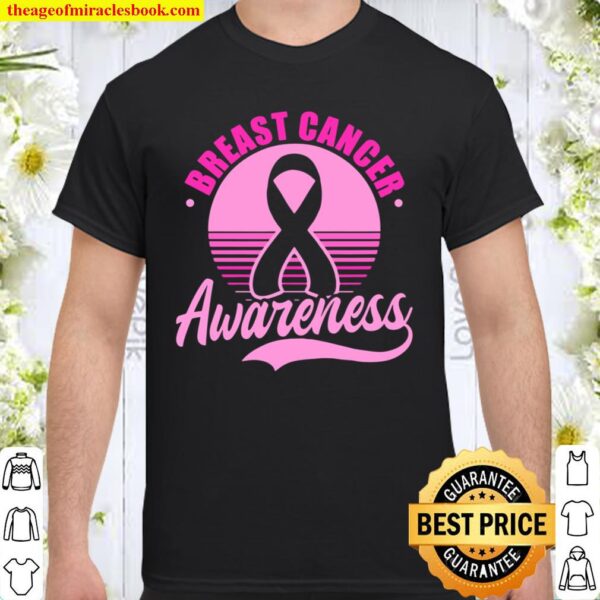 Vintage Retro Sunset Design Breast Cancer Awareness Shirt