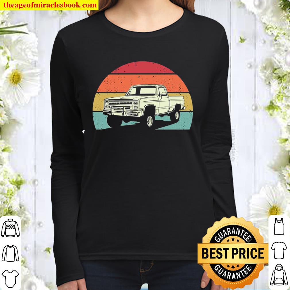 Vintage Squarebody Truck 7387 Classic Square Body Pickup Women Long Sleeved