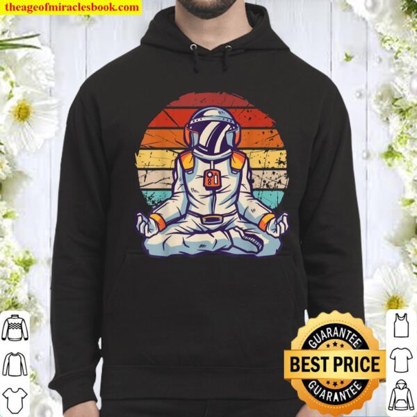 Vintage astronaut in a meditation, space yoga Hoodie