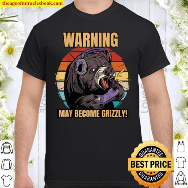 Vintage gaming bear, grizzly gamer videogames Shirt