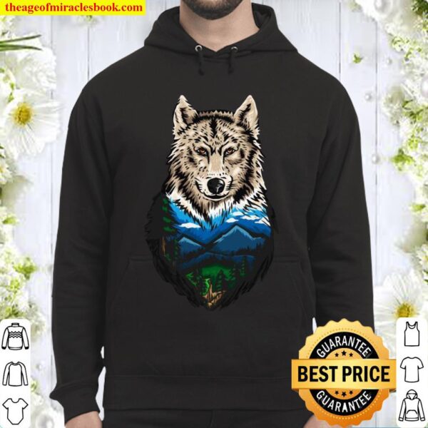 Wild Nature Wolf Wood Mountains Outdoors Carnivore Hoodie