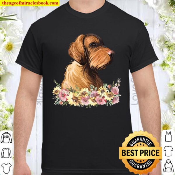 Wirehaired Vizsla Dog Floral Shirt