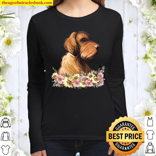 Wirehaired Vizsla Dog Floral Women Long Sleeved