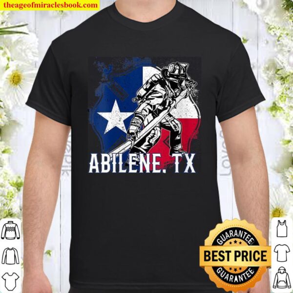 Womens Abiline, TX TEXAS EMT Firefighter State Star Flag Shirt