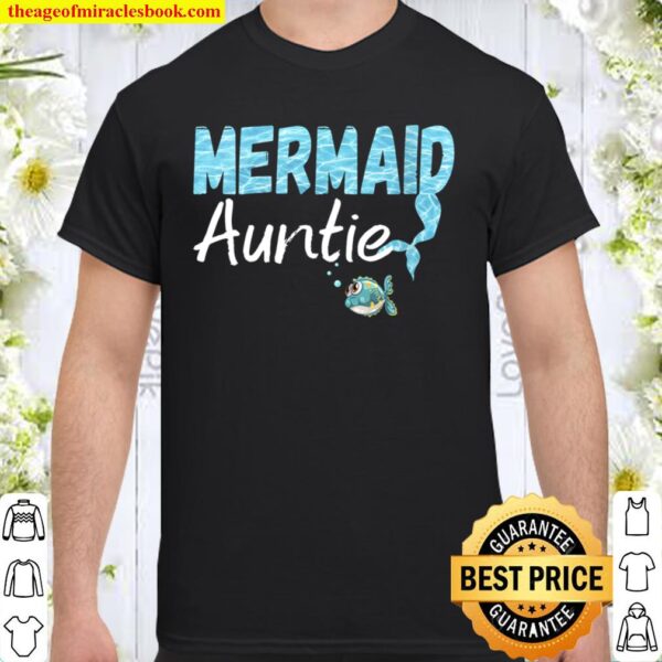 Womens Aunt Of The Birthday Mermaid Matching Family Set Shirt