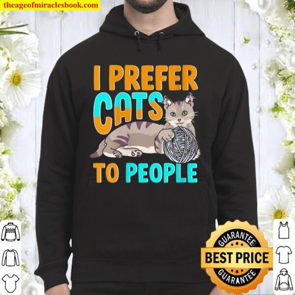 Womens I Prefer Cats To People Cat Person Hoodie