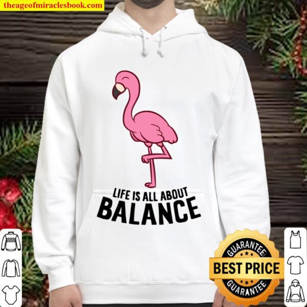 Womens Life Is All About Balance Funny Flamingo Girl Love Flamingos V- Hoodie