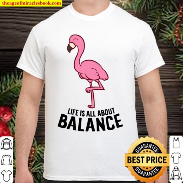 Womens Life Is All About Balance Funny Flamingo Girl Love Flamingos V- Shirt