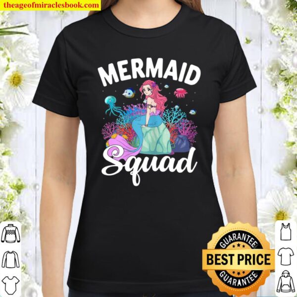Womens Mermaid Squad Cute Family Matching Set Summer Design Classic Women T-Shirt