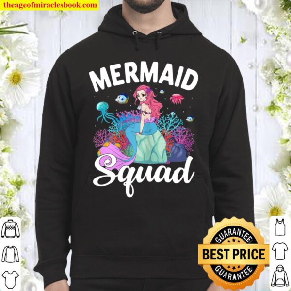 Womens Mermaid Squad Cute Family Matching Set Summer Design Hoodie
