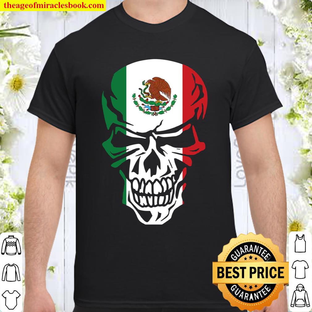 Womens Mexico Skull Flag Mexican Latino Calavera Bandera Aguila Mex Shirt