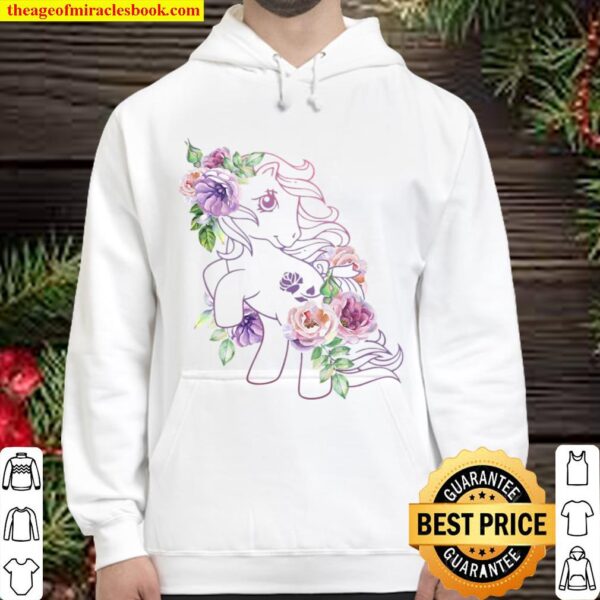 Womens My Little Pony Floral Pony Outline V-Neck Hoodie