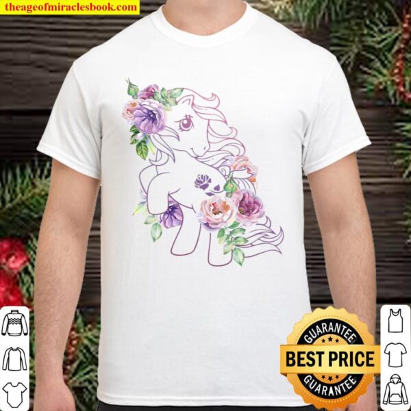Womens My Little Pony Floral Pony Outline V-Neck Shirt