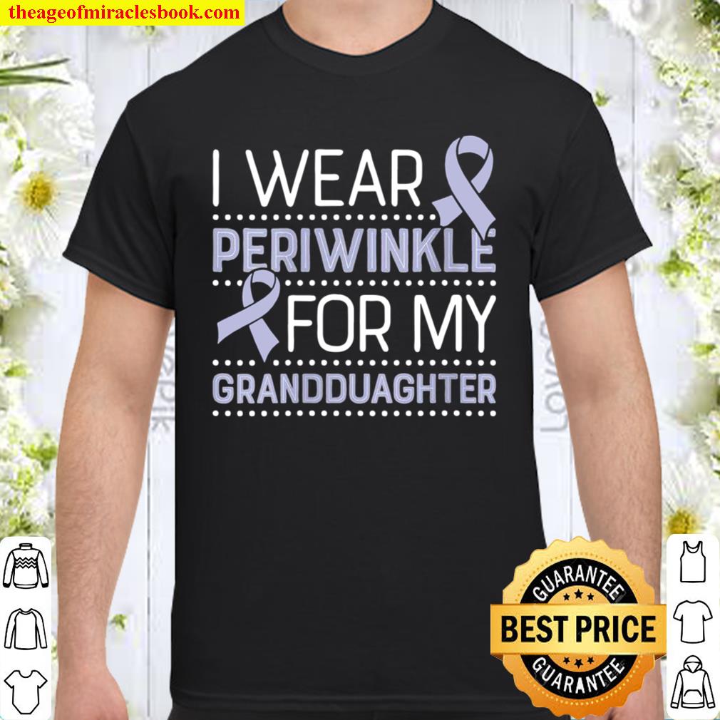 Womens Periwinkle for Granddaughter Stomach Cancer Awareness Ribbon Shirt