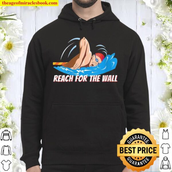 Womens Reach For The Wall Swimming Swimmer Water Sports Swim Hoodie