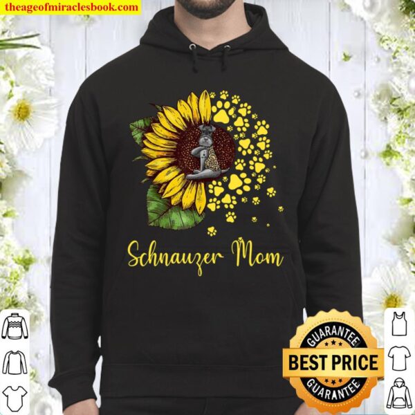 Womens Sunflower Schnauzer Mom Dog Hoodie