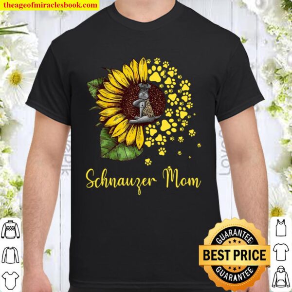 Womens Sunflower Schnauzer Mom Dog Shirt