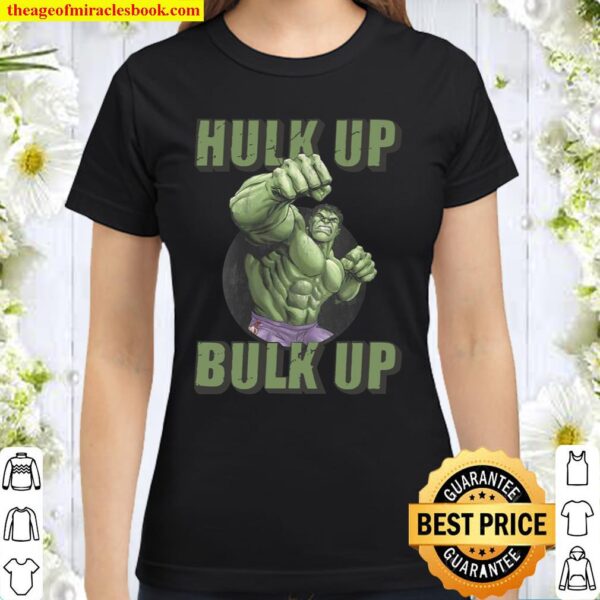 Womens The Incredible Hulk Tough Hulk Up Bulk Up Badge Classic Women T-Shirt