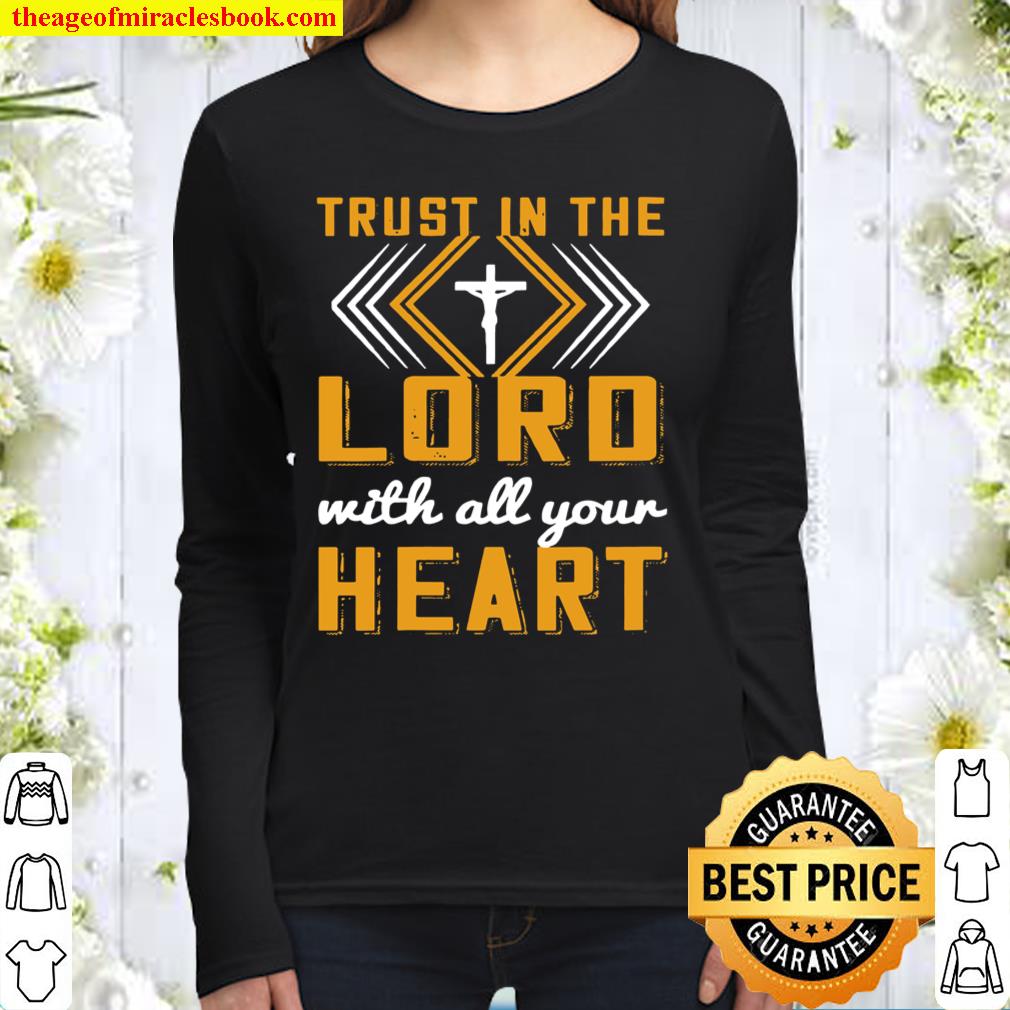 Womens Trust In The Lord With All Your Heart Bible Verse Women Long Sleeved