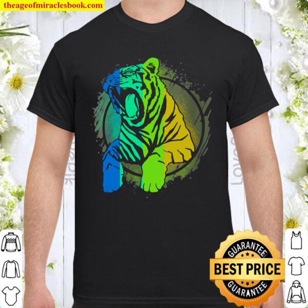 Womens White Tiger Big Cat Animal Shirt