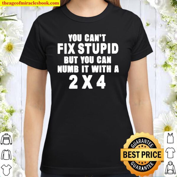 You Can’t Fix Stupid But You Can Numb It With A 2×4 Classic Women T-Shirt