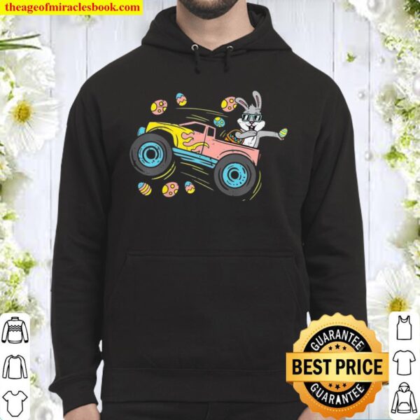 Youth Dabbing Easter Bunny On Monster Truck Dab Dance Boys Hoodie