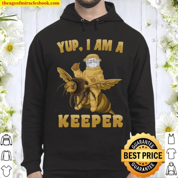 Yup I Am A Keeper Beekeeper in Suit Riding a Honeybee Hoodie