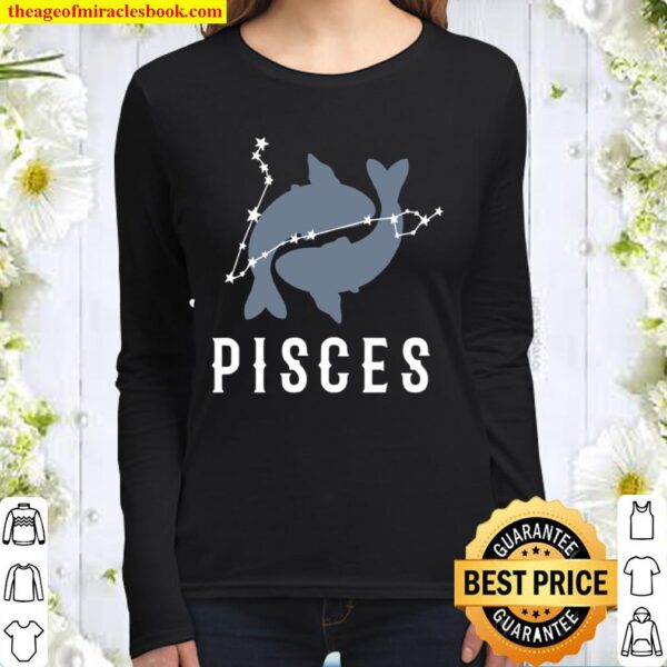 Zodiac Sign Pisces Constellation Pisces Fish Women Long Sleeved