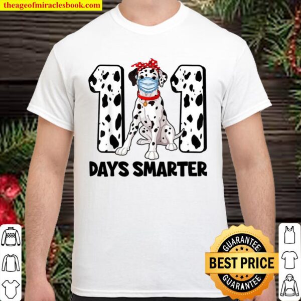 101 Days Smarter Dalmatian Dog Face Mask 100th Day Shirt