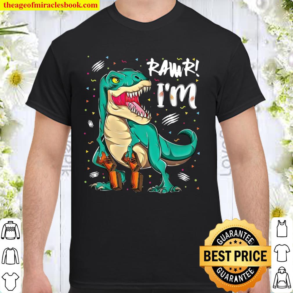 11 Year Old dinosaurs birthday 11th Party Rawr T rex Boys Shirt