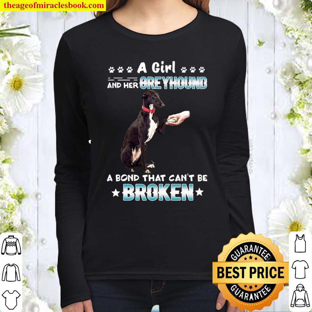 A Girl And Her Greyhound A Bond That Can’t Be Broken Women Long Sleeved