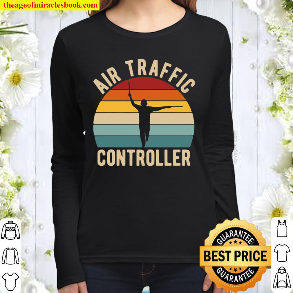 Air Traffic Controller Design in Vintage Retro Style Women Long Sleeved