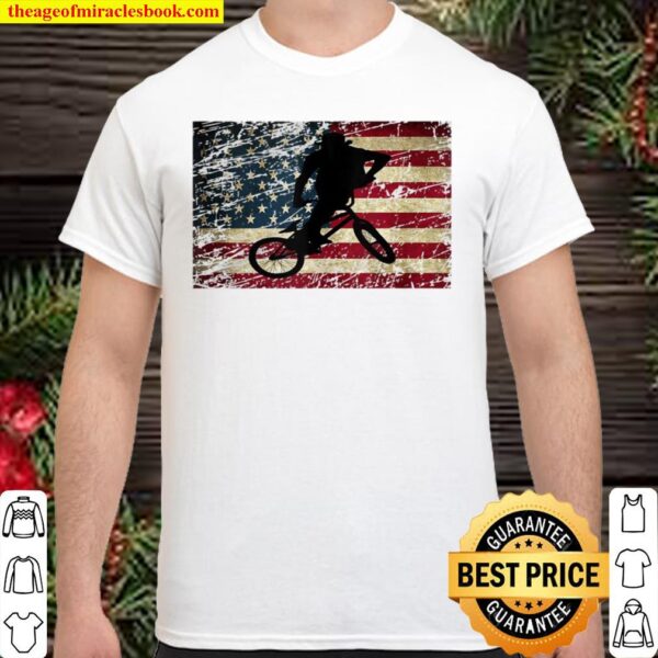 American Flag Freestyle Bmx Usa Flag Bmx Rider Stunts Gift Shirt