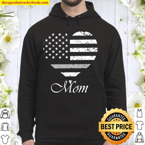 American Flag Heart, Proud Corrections Officer Mom Hoodie