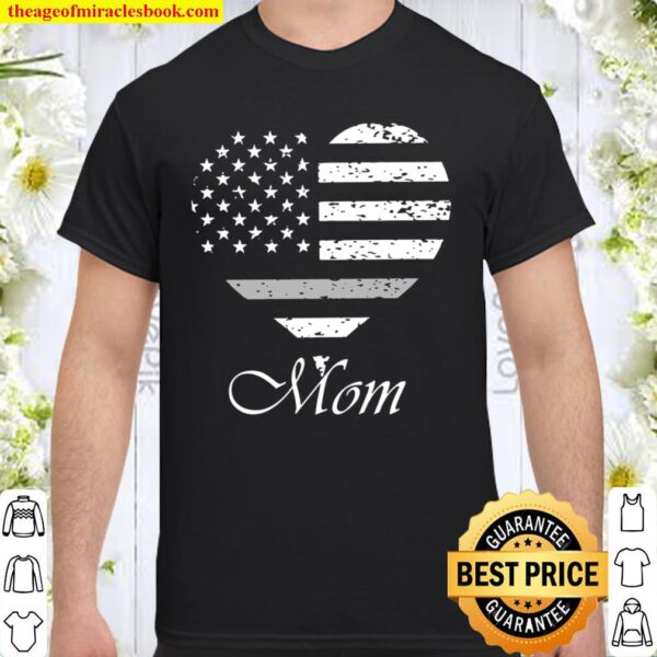 American Flag Heart, Proud Corrections Officer Mom Shirt