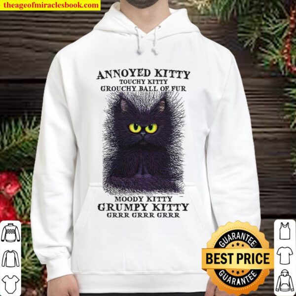 Annoyed Kitty Touchy Kitty Grouchy Ball Of Fur Moody Kitty Grumoy Kitt Hoodie