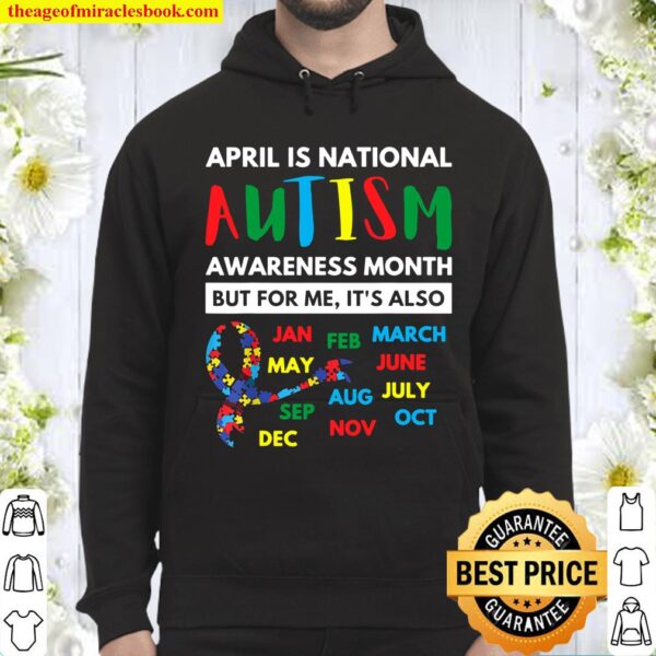 April is national autism awareness month Rainbow Hoodie