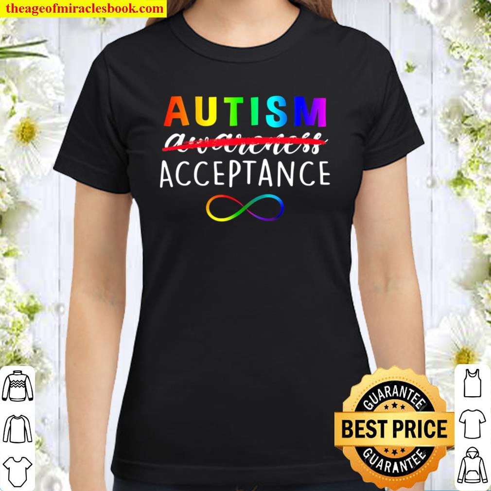 Autism Red Instead Acceptance Not Awareness Classic Women T-Shirt