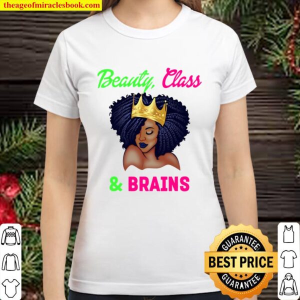 Beauty Class Brains Alpha Kappa Aka Sorority Paraphernalia Classic Women T-Shirt