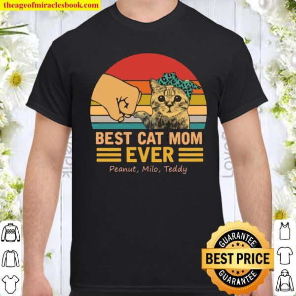 Best Cat Mom Ever Retro Personalized Cat Mom Shirt