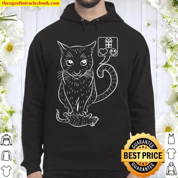 Black Cat Line Art Hoodie